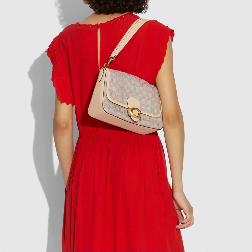 Soft Tabby Shoulder Bag In Signature Jacquard - Picture 10 of 11